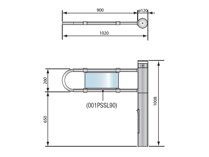 Турникет-калитка моторизованная SALOON 40 со створкой 900 мм (4 из 4)