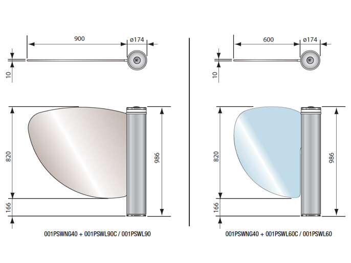 Створка 900 мм из органического стекла для WING 40 (2 из 2)