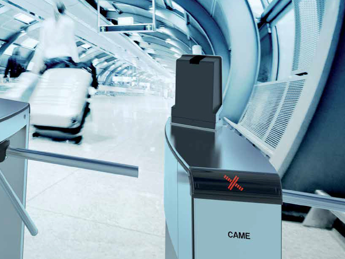 Турникет тумбовый моторизованный XVIA с автоматической системой антипаники (8 из 9)