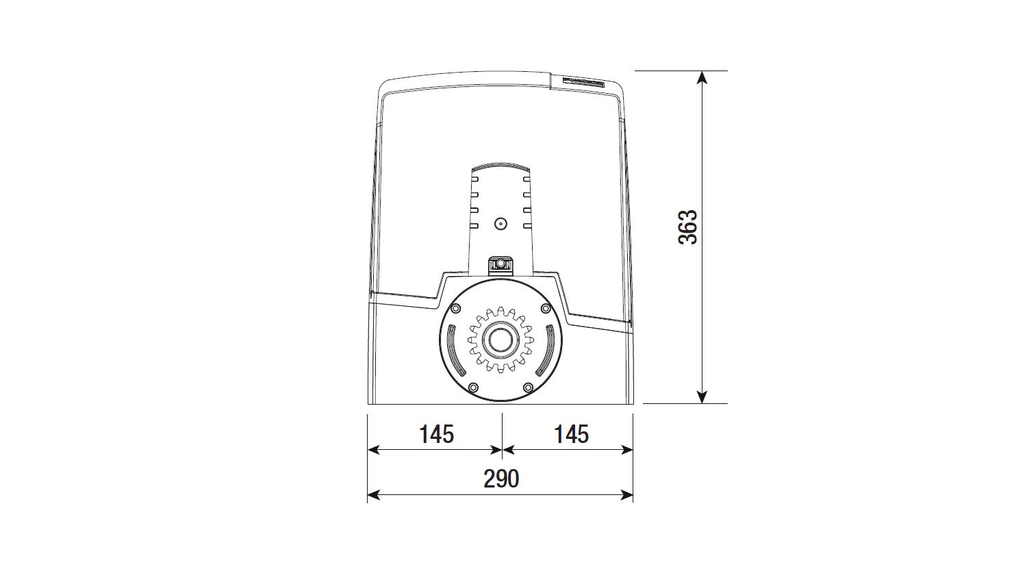 Привод 24 В для откатных ворот. Встроенный блок управления ZN7, корпус голубой (2 из 3)