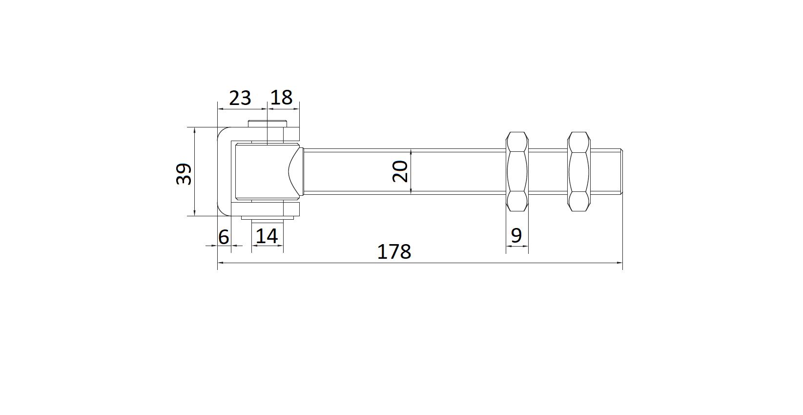 Петля регулируемая удлиненная, 178 мм, М20 (2 из 4)