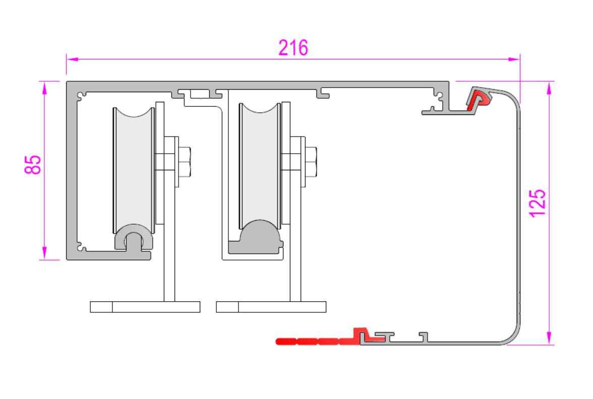Автоматика для односторонних телескопических дверей, ширина прохода до 1656 мм (3 из 3)