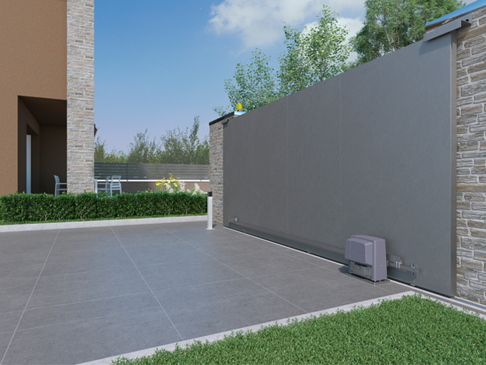 Комплект автоматики для откатных ворот на основе привода BX708 (встроенный блок управления ZBX7N, радиоуправление с динамическим кодом, фотоэлементы)