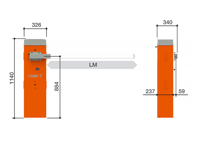 Комплект шлагбаума GARD LT (тумба, стрела, светоотражающие наклейки) (2 из 5)
