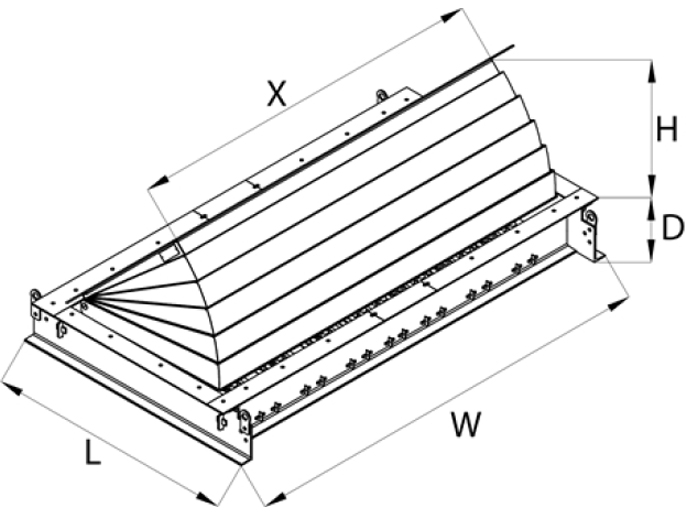 Блокиратор дорожный серии HRB для поверхностного монтажа, длина 3000, высота 900 мм.